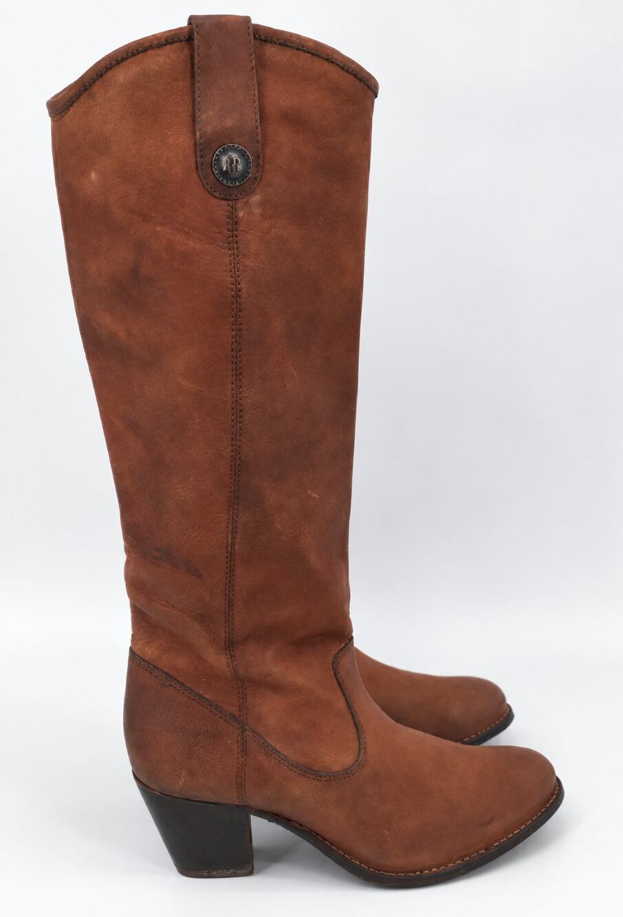 Frye Jackie Button Tall Brown Leather Knee High Boots Women’s 7.5 B